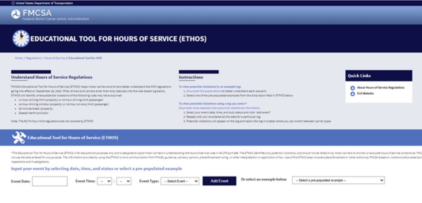 FMCSA Updated Hours of Service (HOS) Rules